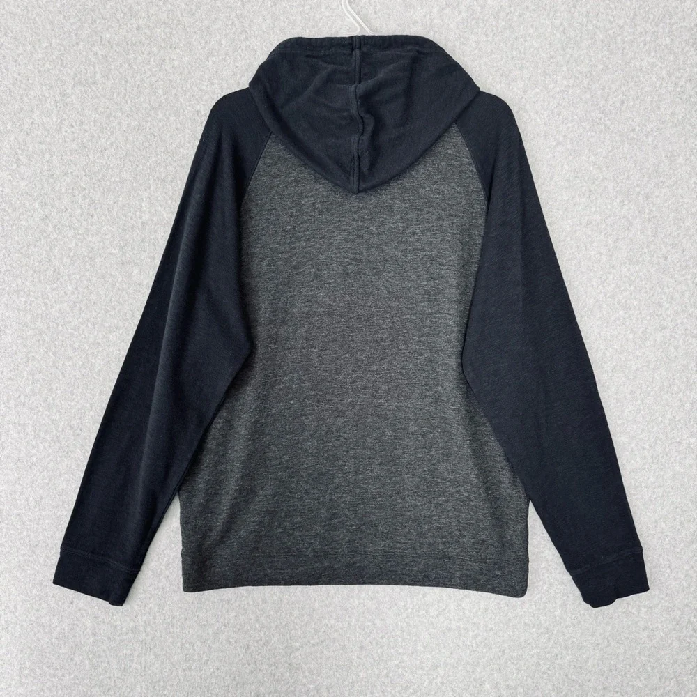 Vince Pullover Hoodie Mens Large Gray Navy Blue Double Knit Long Sleeve Pocket - Picture 7 of 15